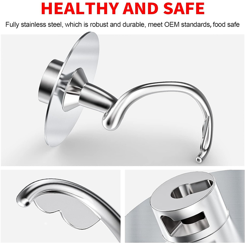 Commercial Kitchen Aid Mixer - ตะขอแป้งเกลียวสแตนเลสสําหรับ Kitchenaid Stand Mixer อะไหล่เหมาะกับ 4.5-5
