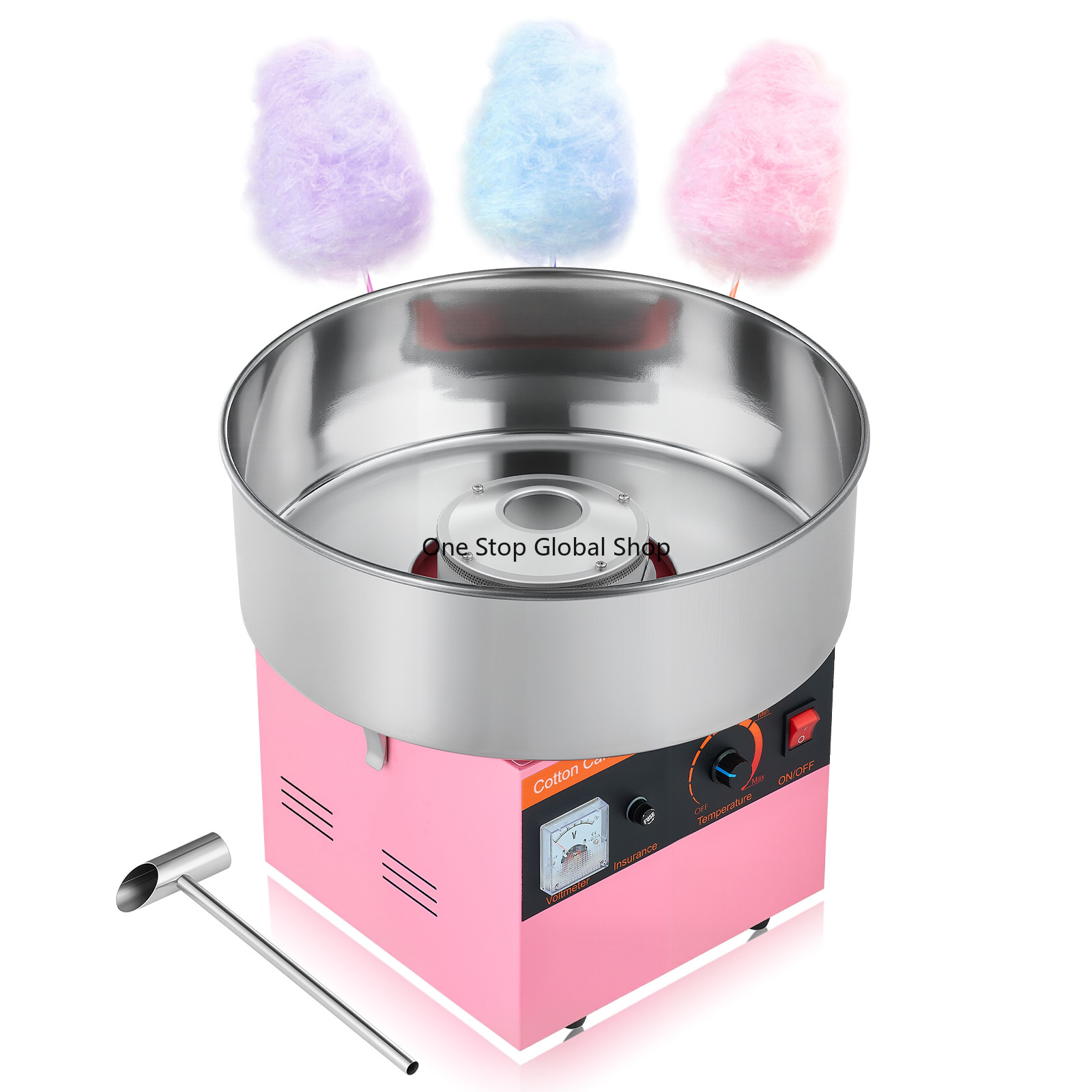 Candy Floss Machine Commercial - เครื่องทำสายไหมไฟฟ้า 1000 วัตต์ ใช้งานง่าย พร้อมโถสแตนเลสขนาด 15