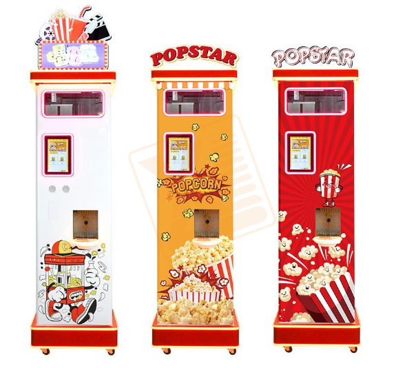 Commercial Popcorn Machine - เครื่องขายป๊อปคอร์นหยอดเหรียญสำหรับสวนสนุก สนามบิน ศูนย์การค้า และการใช้งานเชิงพาณิชย์