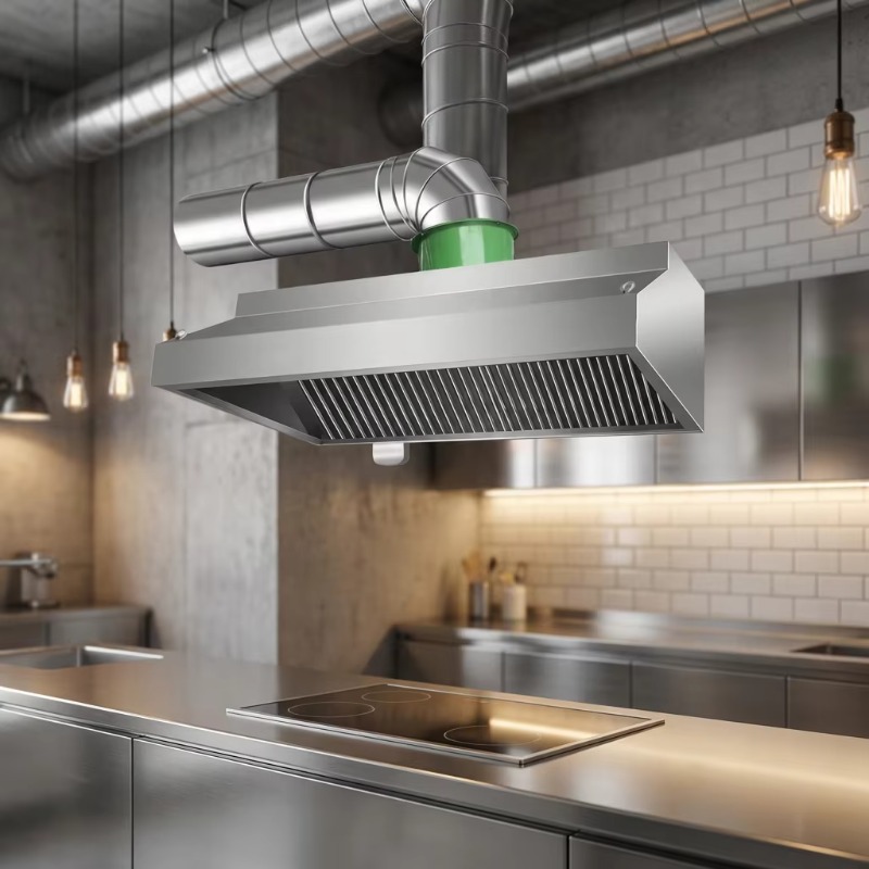 Commercial Kitchen Walls - เครื่องดูดควันติดผนังสแตนเลสแบบปรับแต่งได้สำหรับครัวเชิงพาณิชย์ พร้อมมอเตอร์ 400 วัตต์ ปุ่มกด