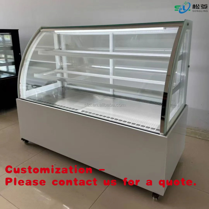 Refrigerated Display Case - ตู้โชว์เค้กสแตนเลสแบบกำหนดเอง ตู้แช่ขนมพร้อมระบบทำความเย็น ลวดทำความร้อน ประตูกระจกกันฝ้า ตู้แช่เย็น
