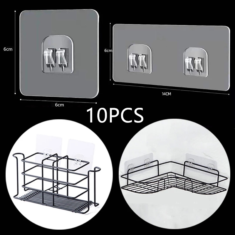 Commercial Kitchen Shed - 10PCS แขวนผนังชั้นวางยึด Patch Strong Self-Adhesive Snap