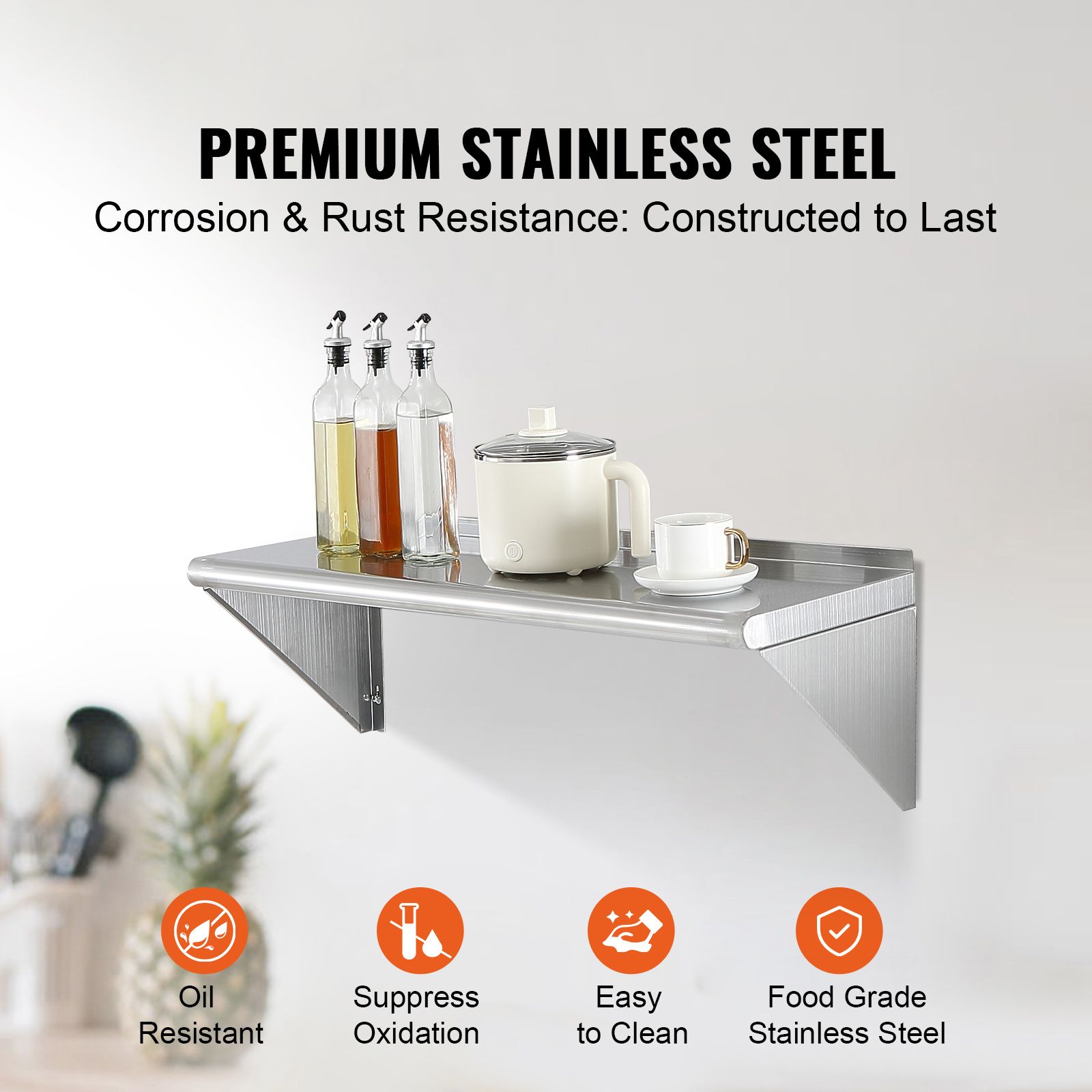 Commercial Kitchen Walls - ชั้นวางของสแตนเลสขนาด 12