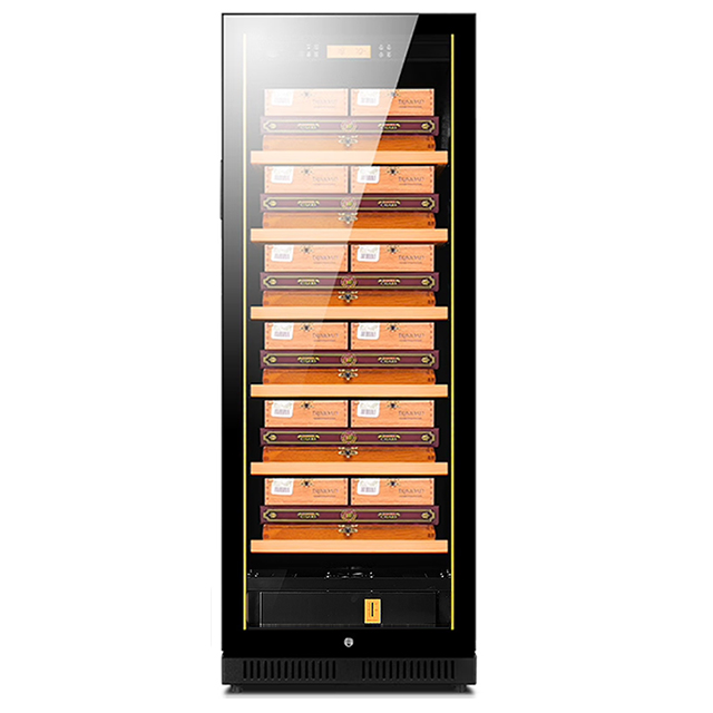 Refrigerated Display Case - ตู้เก็บซิการ์แบบมีคอมเพรสเซอร์ 1200 ชิ้น สำหรับมืออาชีพ พร้อมระบบทำความเย็นสำหรับยาสูบ กล่องเก็บของไฟฟ้าพร้อมระบบล็อค