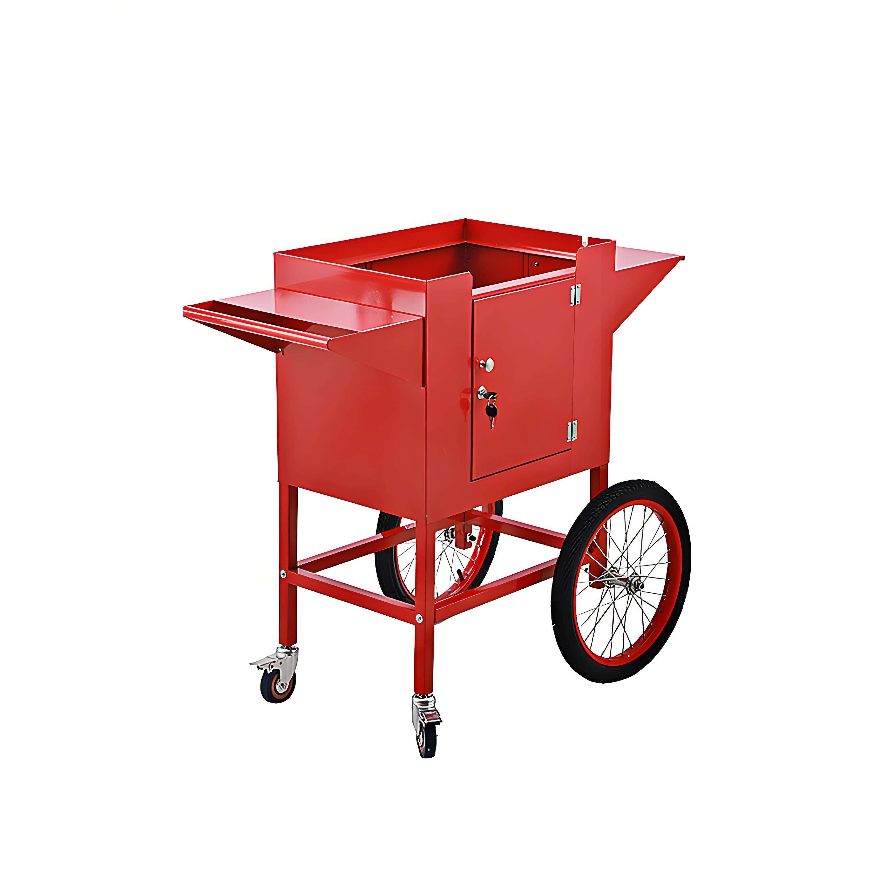 Commercial Popcorn Machine - เครื่องทำป๊อปคอร์นเชิงพาณิชย์พร้อมรถเข็น 220V 1400W เครื่องทำป๊อปคอร์นคาราเมลแบบเคลื่อนที่สำหรับร้านขายขนม โรงภาพยนตร์ งานแสดงสินค้า