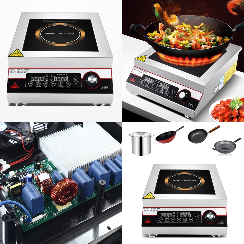 Commercial Kitchen Zones - เตาแม่เหล็กไฟฟ้า 5000 วัตต์ สำหรับใช้ในครัวเชิงพาณิชย์ เตาไฟฟ้าแบบโซนเดียว สำหรับทำอาหารที่บ้านและร้านอาหาร
