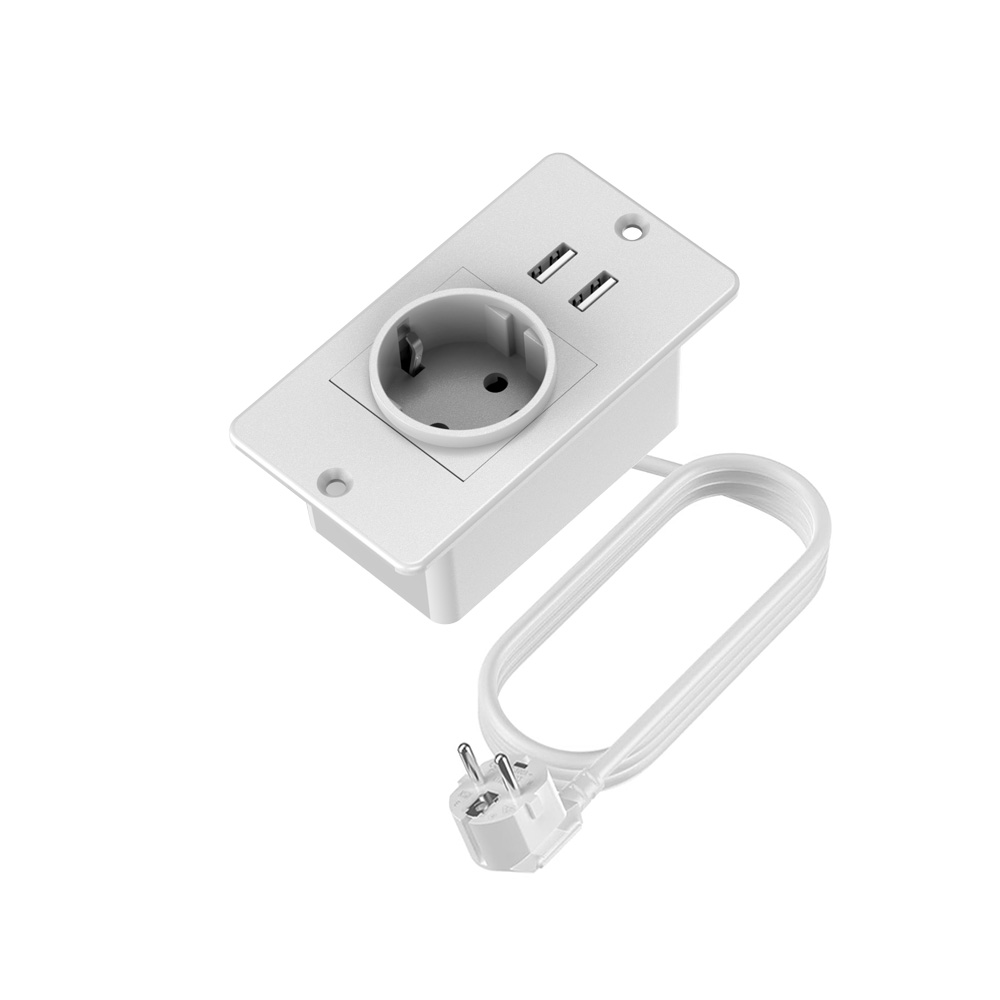 Commercial Kitchen In Residential Home - ปลั๊กไฟแบบฝัง EU พร้อมพอร์ต USB 2 พอร์ต