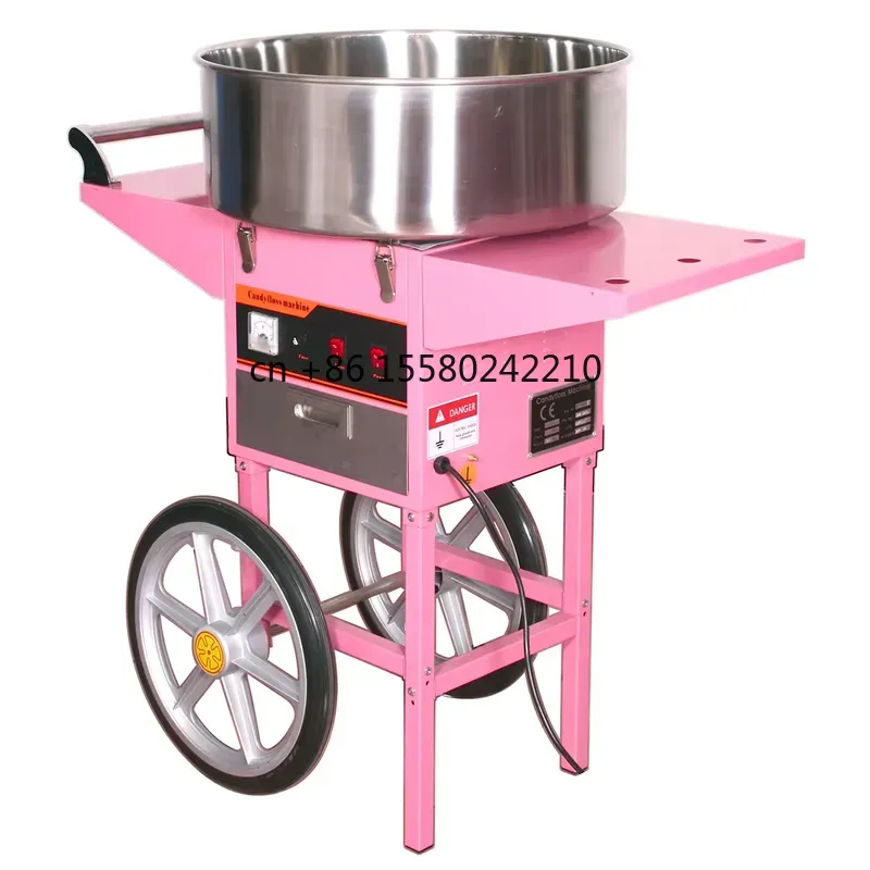 Candy Floss Machine Commercial - เครื่องทำสายไหมเชิงพาณิชย์รุ่น 2026 พร้อมล้ออัตโนมัติ สีชมพู ราคาพิเศษ