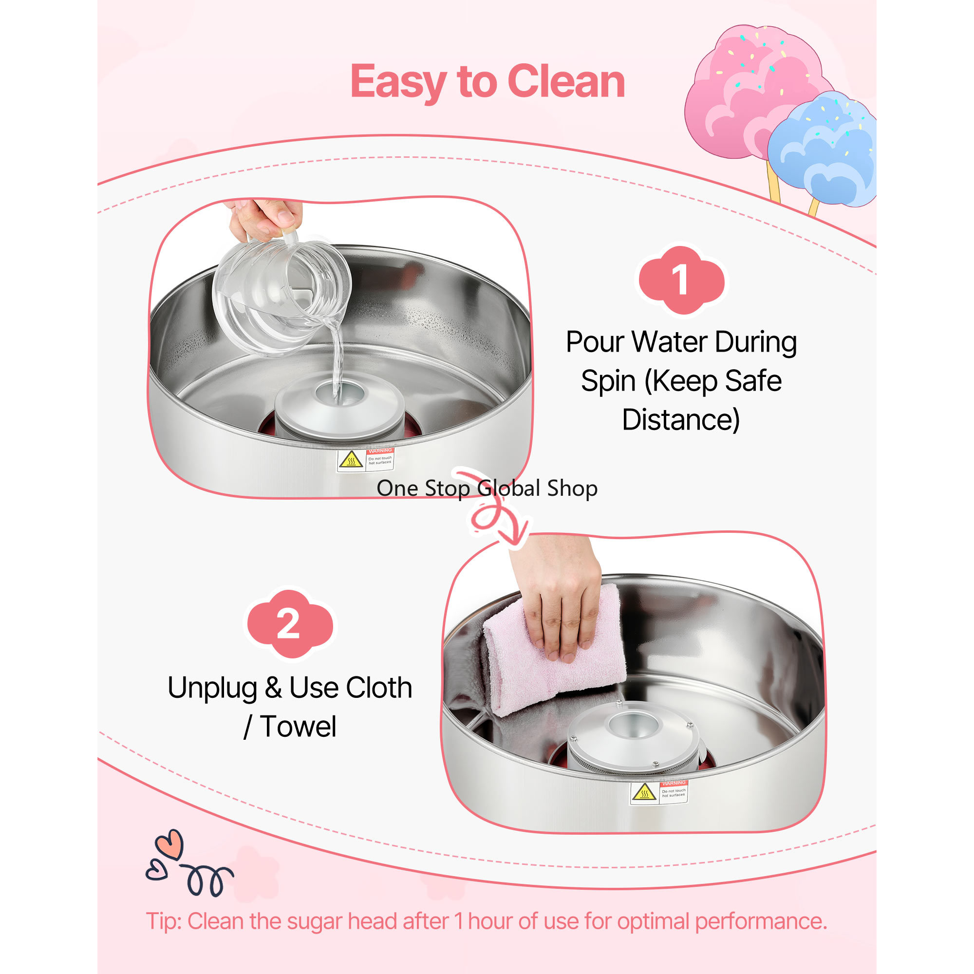 เครื่องทำสายไหมไฟฟ้า 1000 วัตต - Candy Floss Machine Commercial บทวิจารณ์และราคา
