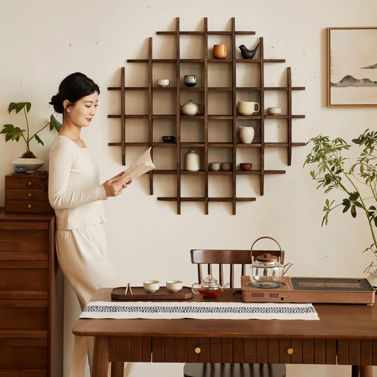 ที่วางถ้วยชาจีนไม้เนื้อแข็งติด - Commercial Kitchen Walls บทวิจารณ์และราคา
