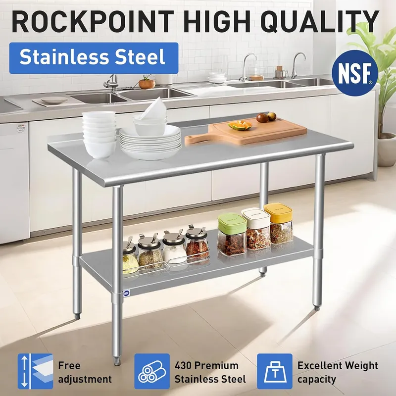 โต๊ะสแตนเลสสำหรับงานเตรียมอาหา - Commercial Kitchen Backsplash บทวิจารณ์และราคา