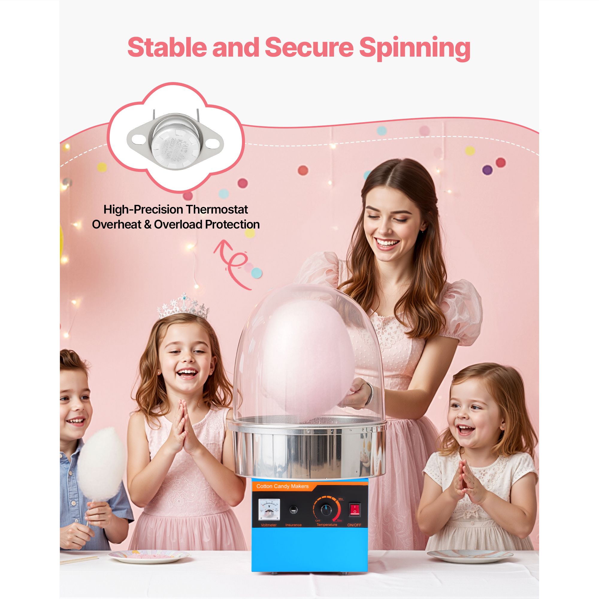 เครื่องทำสายไหมไฟฟ้า 1000 วัตต - Candy Floss Machine Commercial บทวิจารณ์และราคา