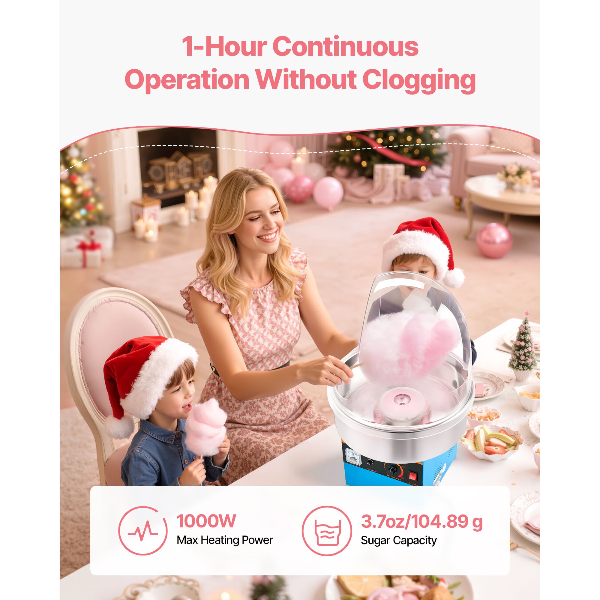 เครื่องทำสายไหมไฟฟ้า 1000 วัตต - Candy Floss Machine Commercial บทวิจารณ์และราคา