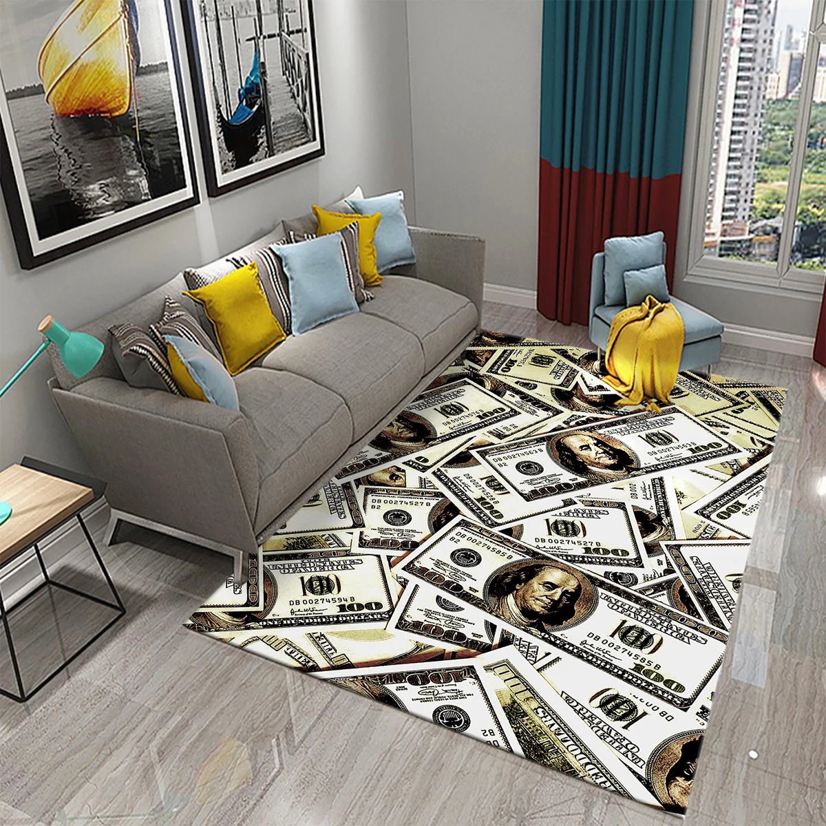 Dollar เงินรูปแบบพรมห้องโถง En - Commercial Kitchen Non Slip Flooring บทวิจารณ์และราคา