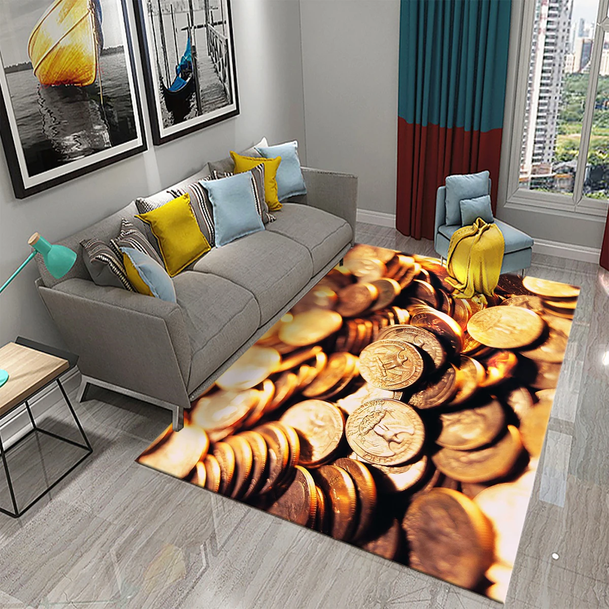 Dollar เงินรูปแบบพรมห้องโถง En - Commercial Kitchen Non Slip Flooring บทวิจารณ์และราคา