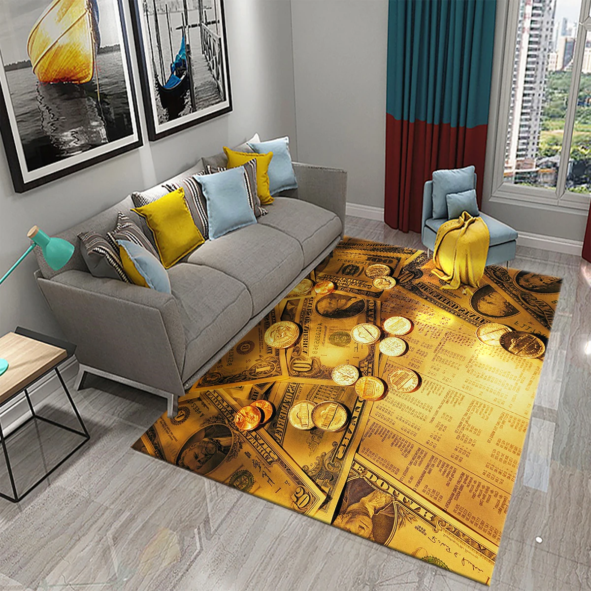 Dollar เงินรูปแบบพรมห้องโถง En - Commercial Kitchen Non Slip Flooring บทวิจารณ์และราคา