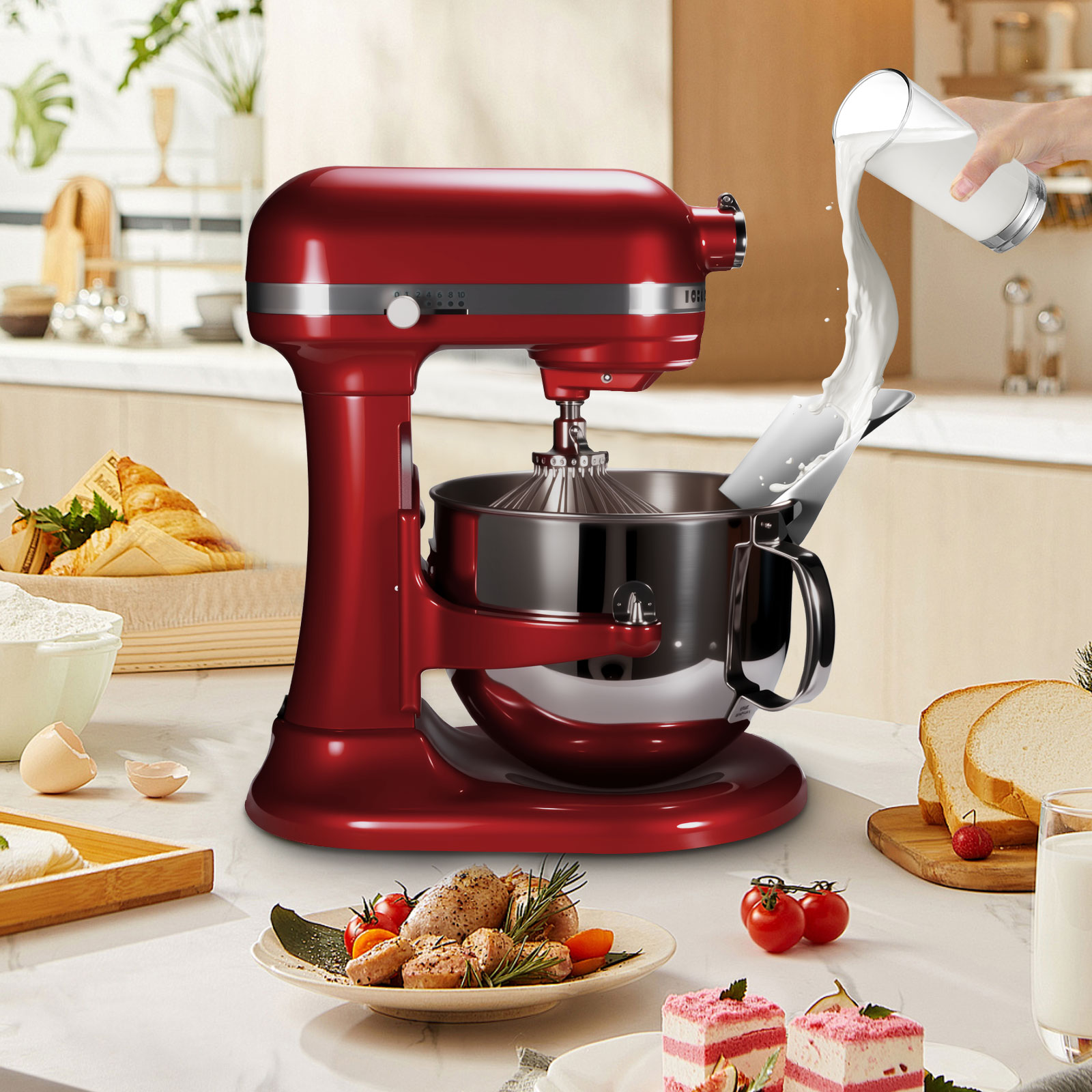 ที่กันหกของเหลวสแตนเลส 1 ชิ้น  - Commercial Kitchen Aid Mixer บทวิจารณ์และราคา