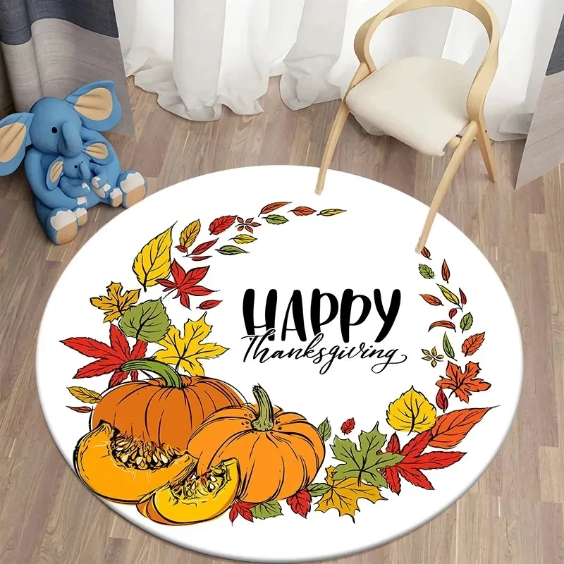 ฤดูใบไม้ร่วงฟักทองพรมกลมสําหรั - Commercial Kitchen Non Slip Flooring บทวิจารณ์และราคา