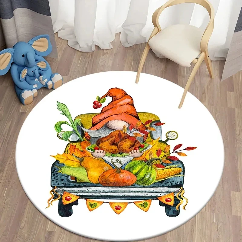 ฤดูใบไม้ร่วงฟักทองพรมกลมสําหรั - Commercial Kitchen Non Slip Flooring บทวิจารณ์และราคา
