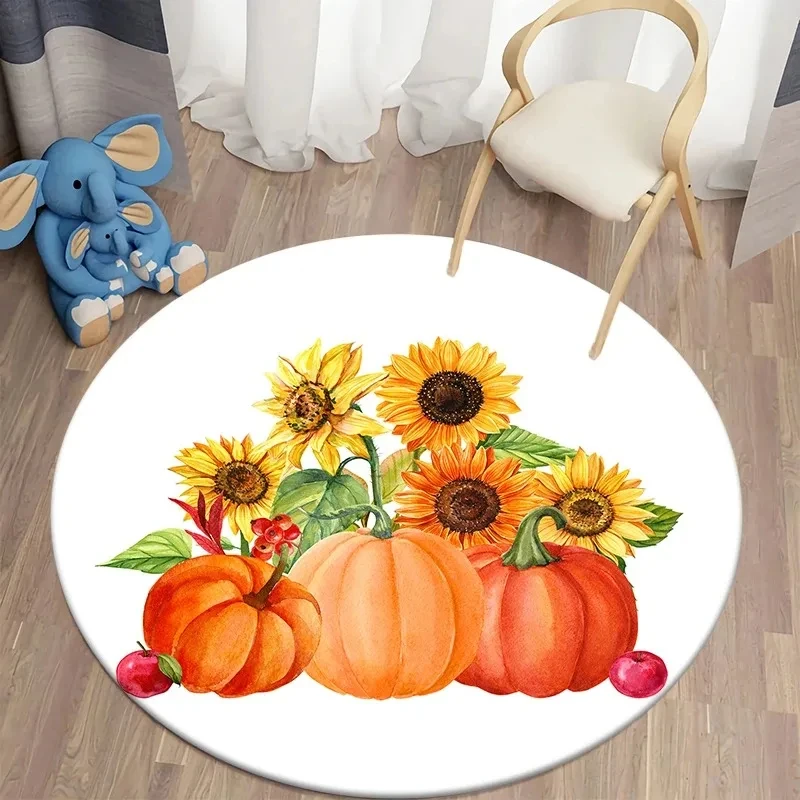 ฤดูใบไม้ร่วงฟักทองพรมกลมสําหรั - Commercial Kitchen Non Slip Flooring บทวิจารณ์และราคา